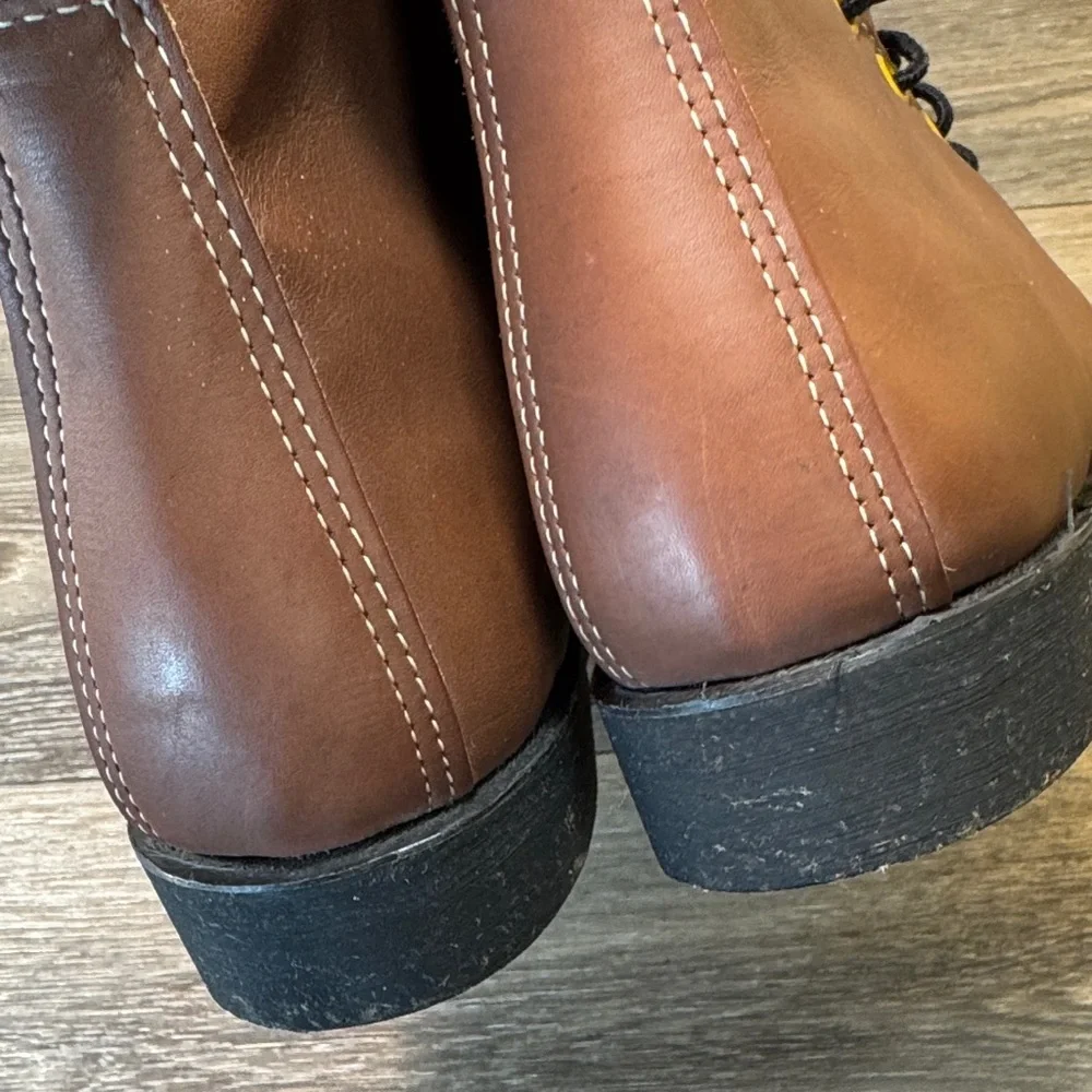 Vintage Iron Age Brown Leather  Boots steel toe boots made in the US size 8.5